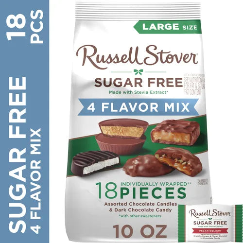 Sugar Free 4 Flavor Assorted Chocolate Candy Mix, 10 oz. Bag