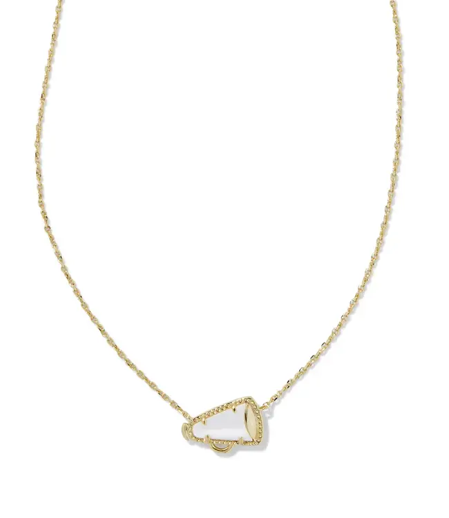 CHEER SHORT PNDNT NECK GOLD WHITE MOTHER OF PEARL