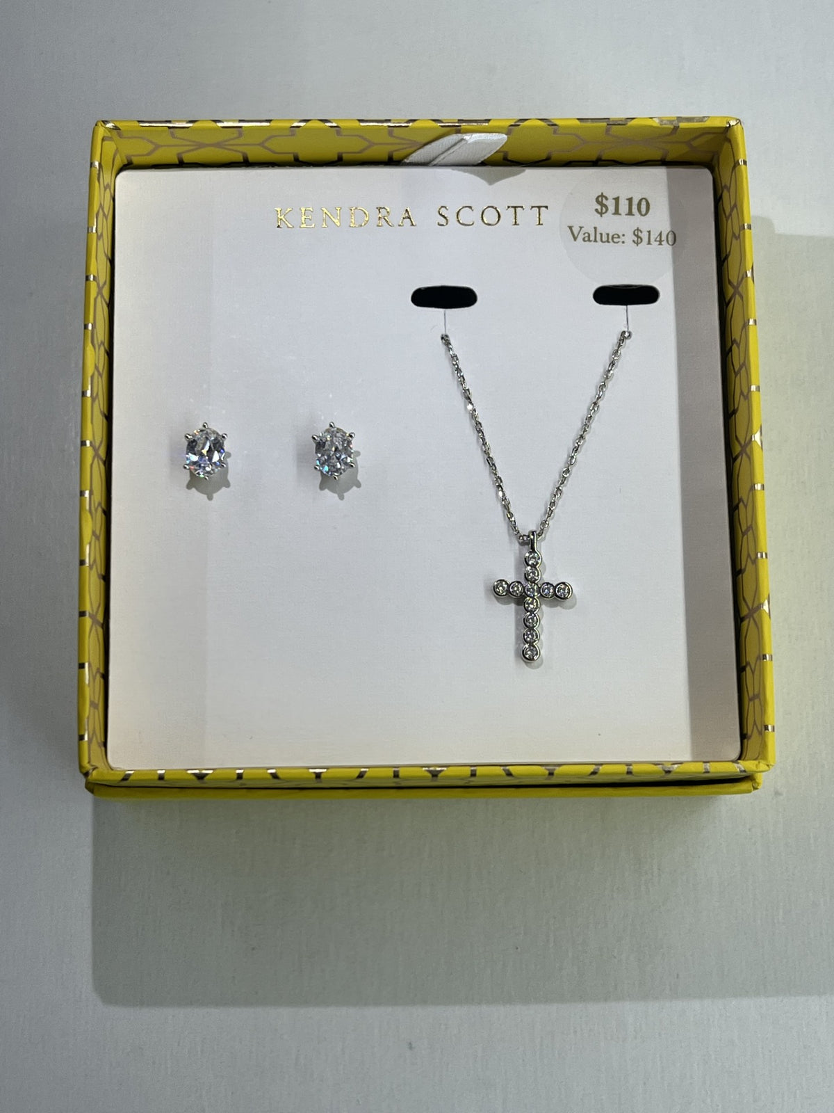 CROSS CRYSTAL AND CAILIN CRYSTAL GIFT SET RHODIUM