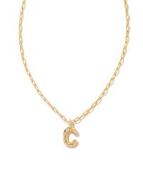 Kendra Scott Crystal Letter C Gold Necklace