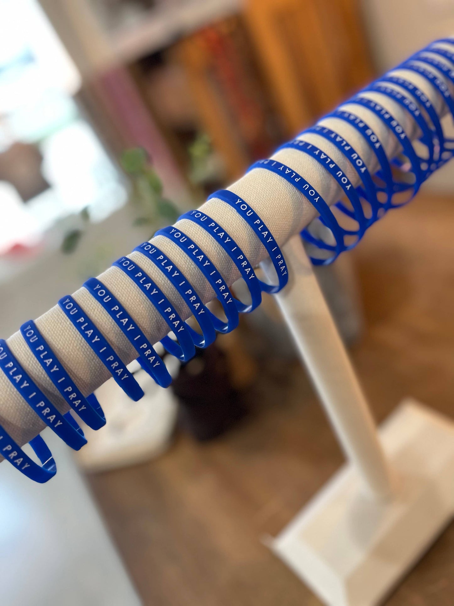 Team Spirit Bracelets You Play I Pray Blue