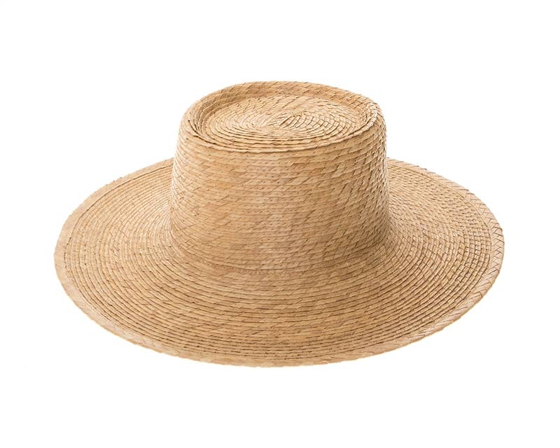 Handmade Palm Leaf Straw Gambler Hat Tan