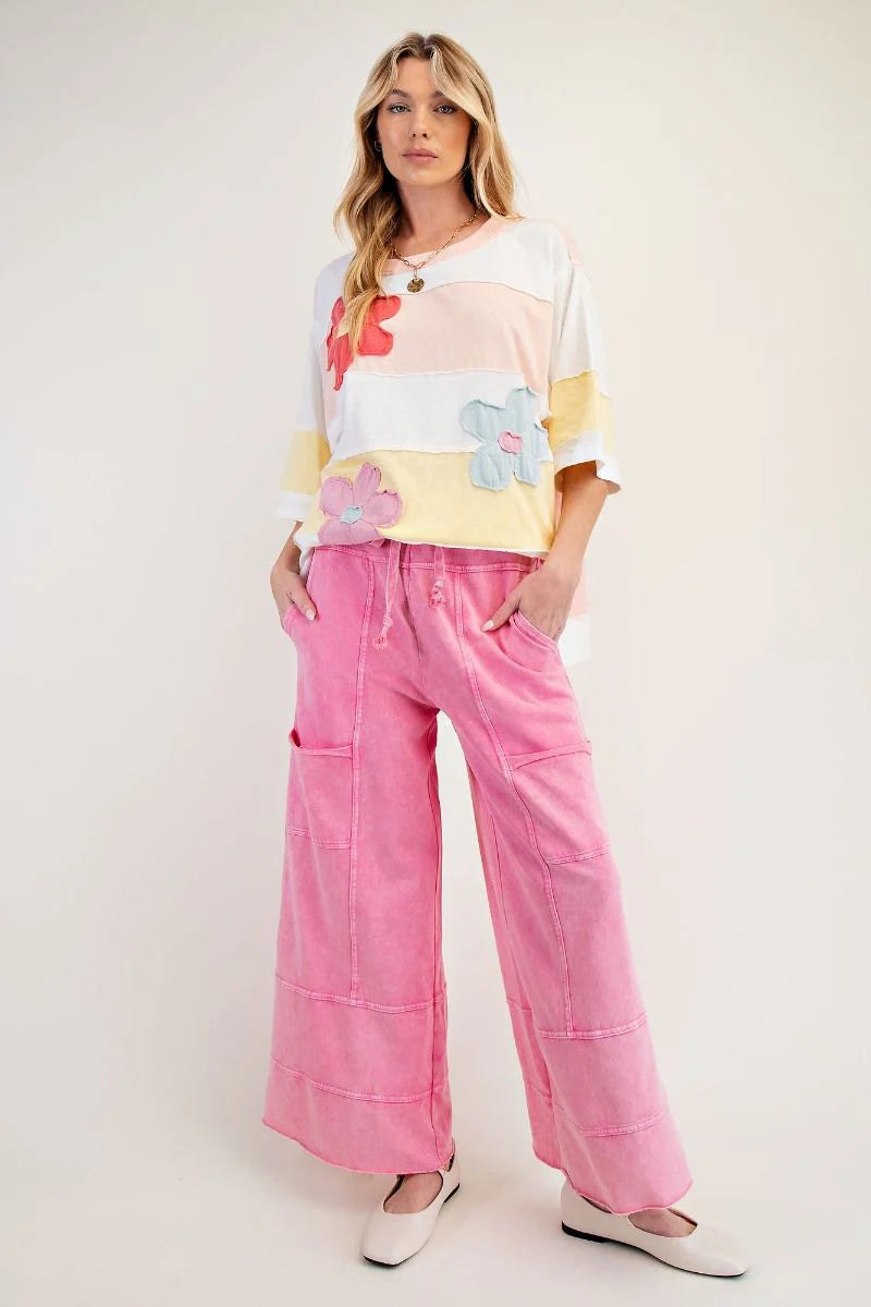 Mineral Wash Cargo Pant Barbie Pink