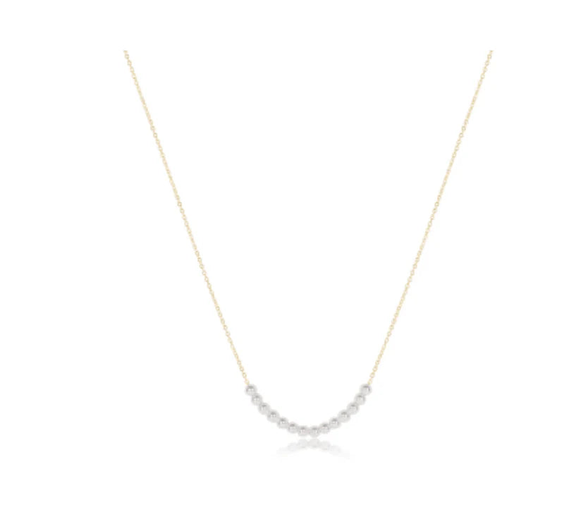 16" NECKLACE GOLD - CLASSIC BEADED BLISS - 4MM PEARL