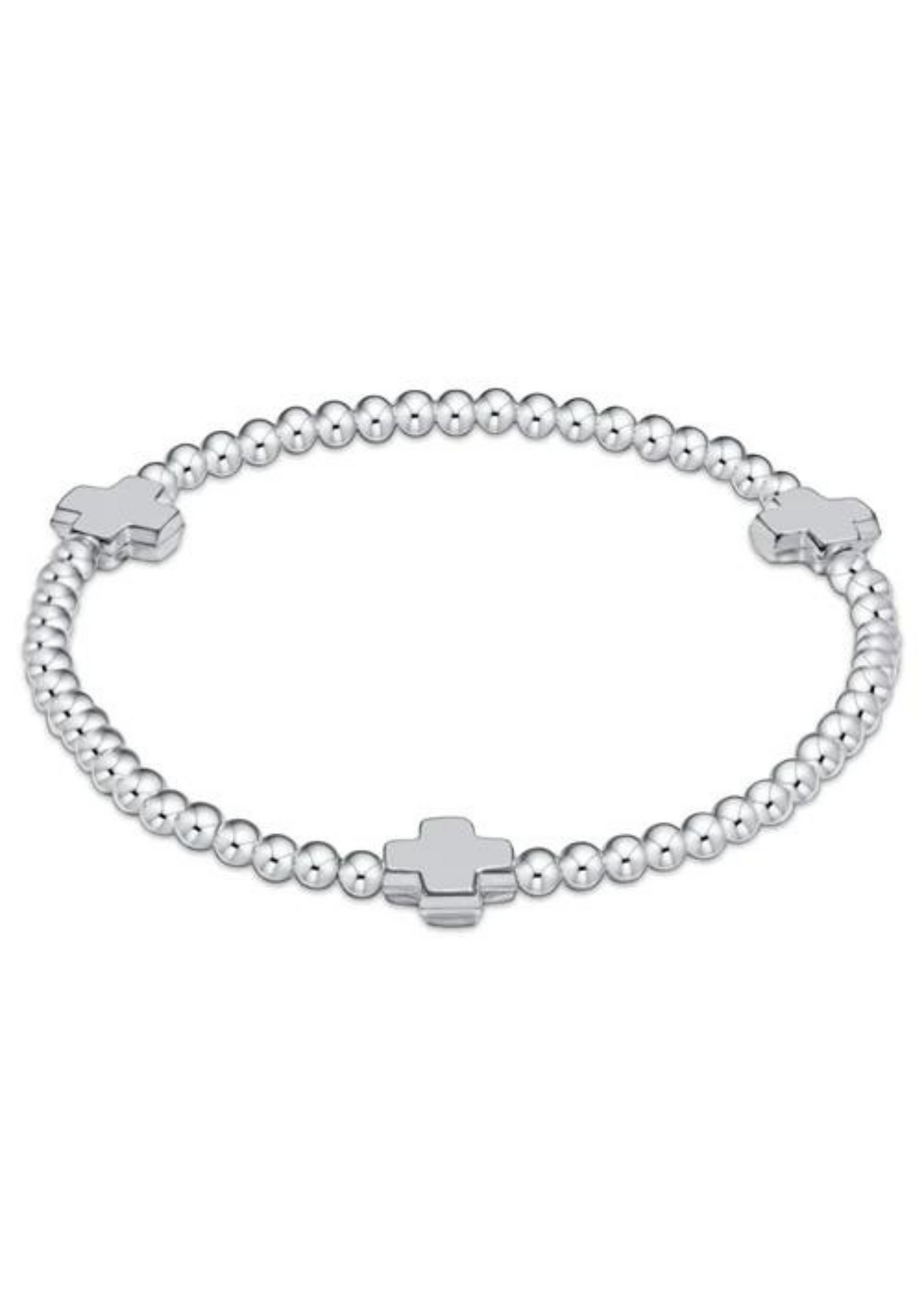 Signature Cross Sterling Pattern 3mm Bead Bracelet