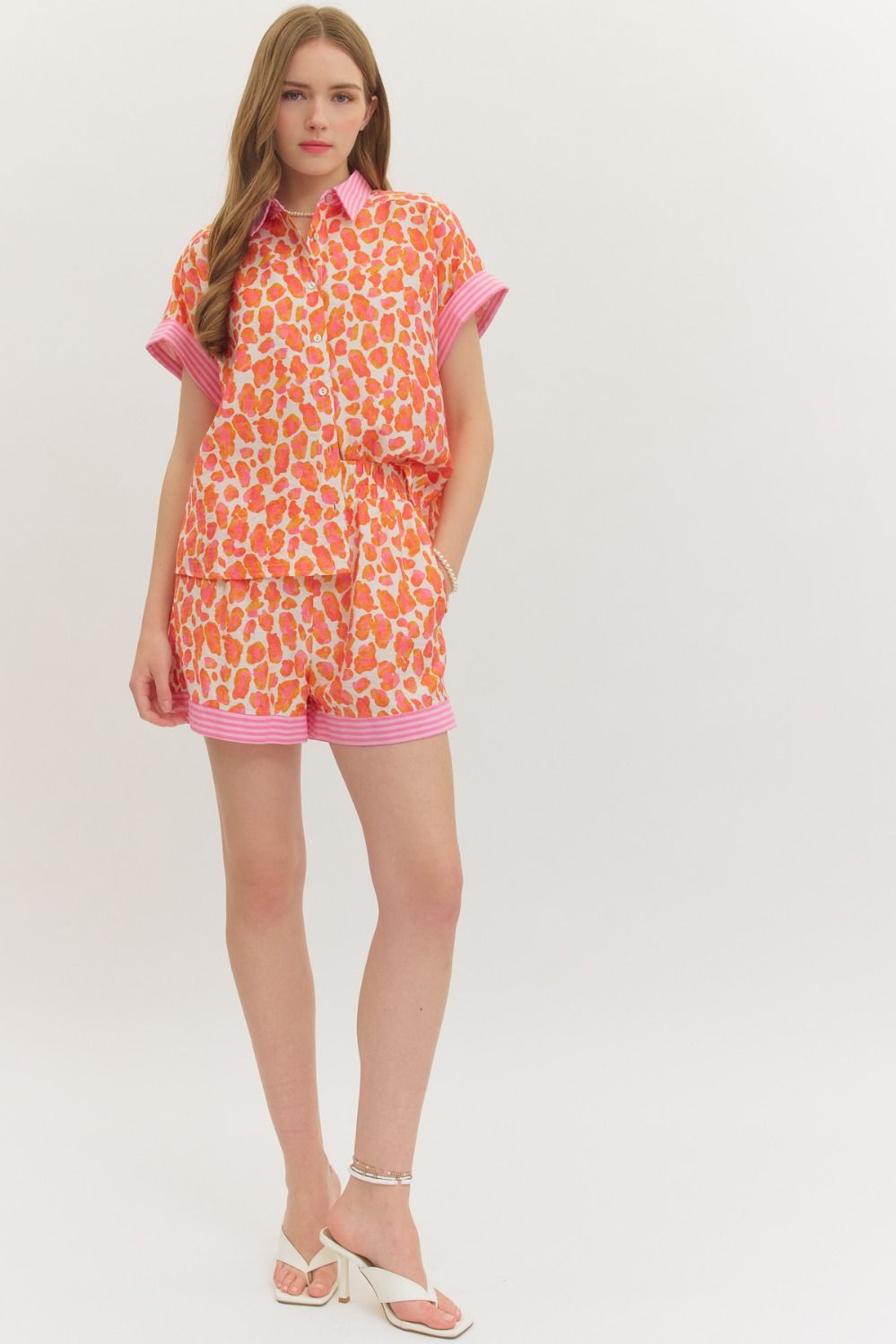 Orange Animal Print Top