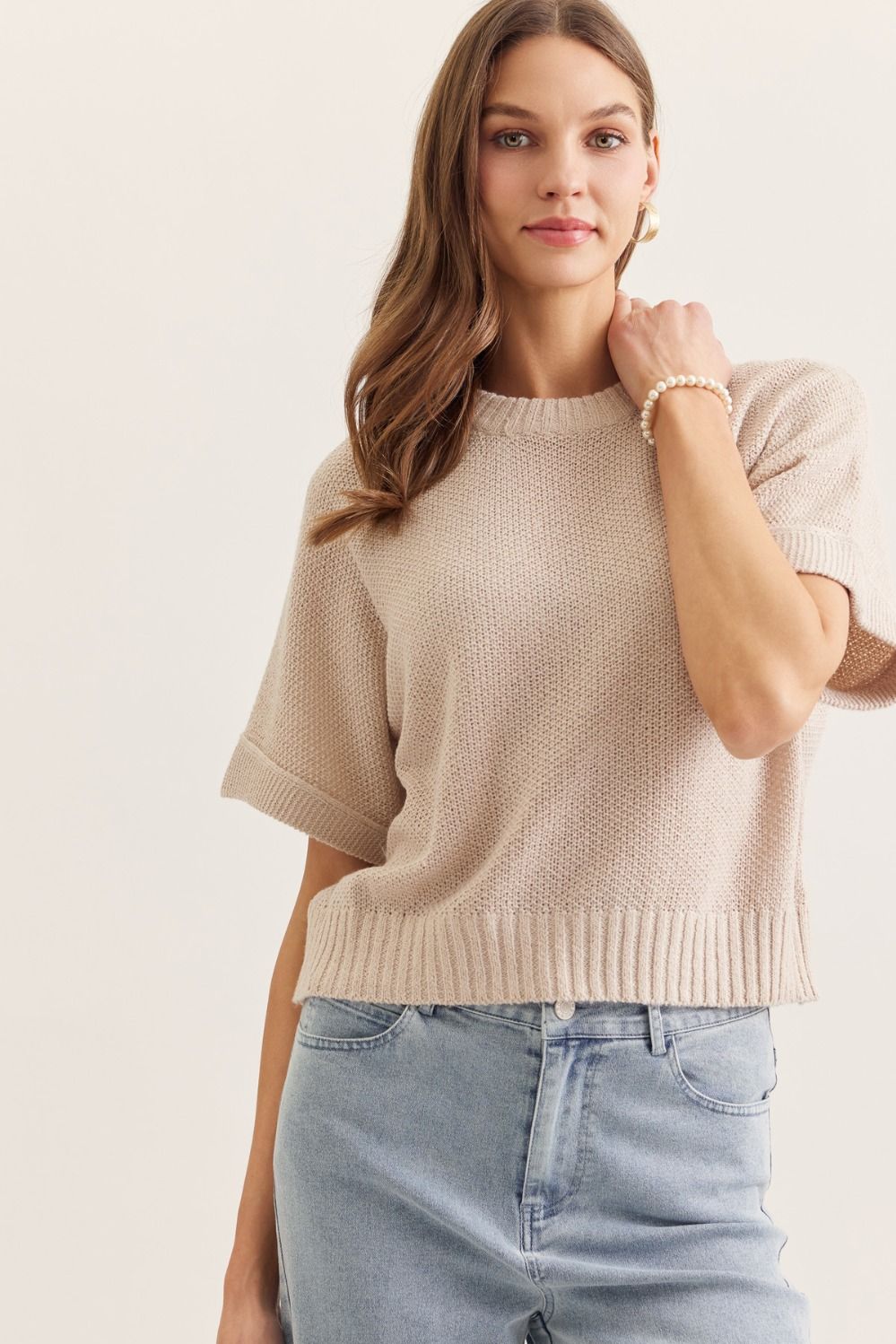 Oatmeal Cropped Sweater