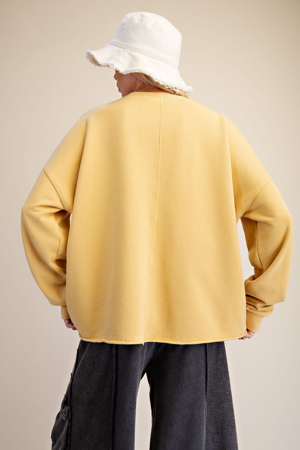 Flower and Polka Dot Yellow Sweatshirt