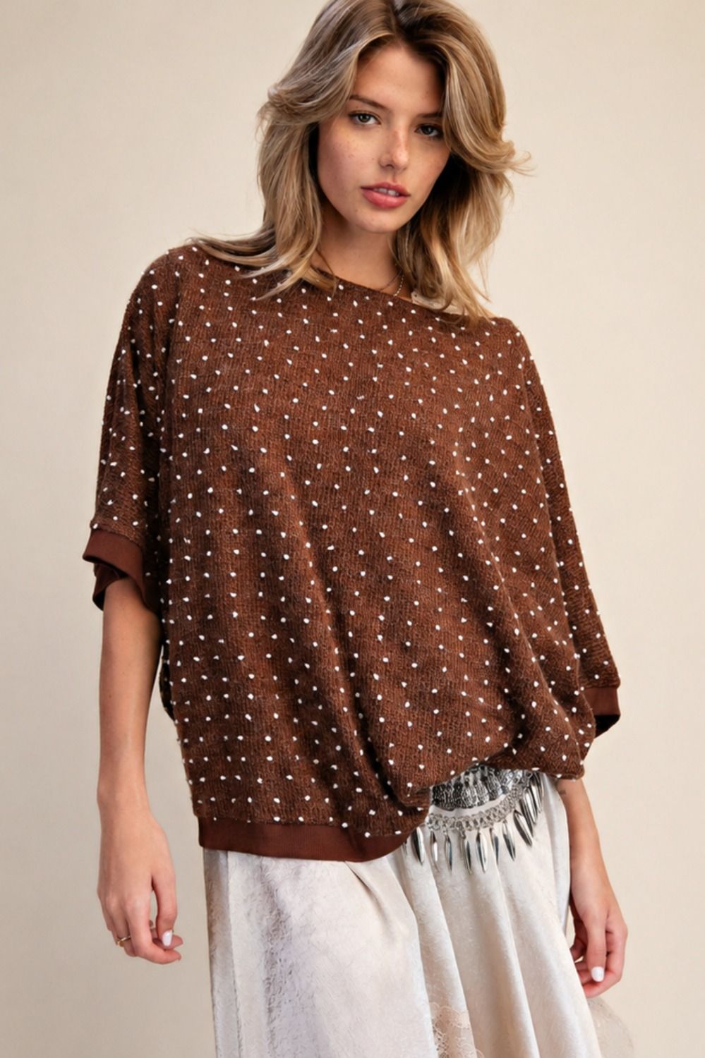 Dolman Dots Hacci Sweater