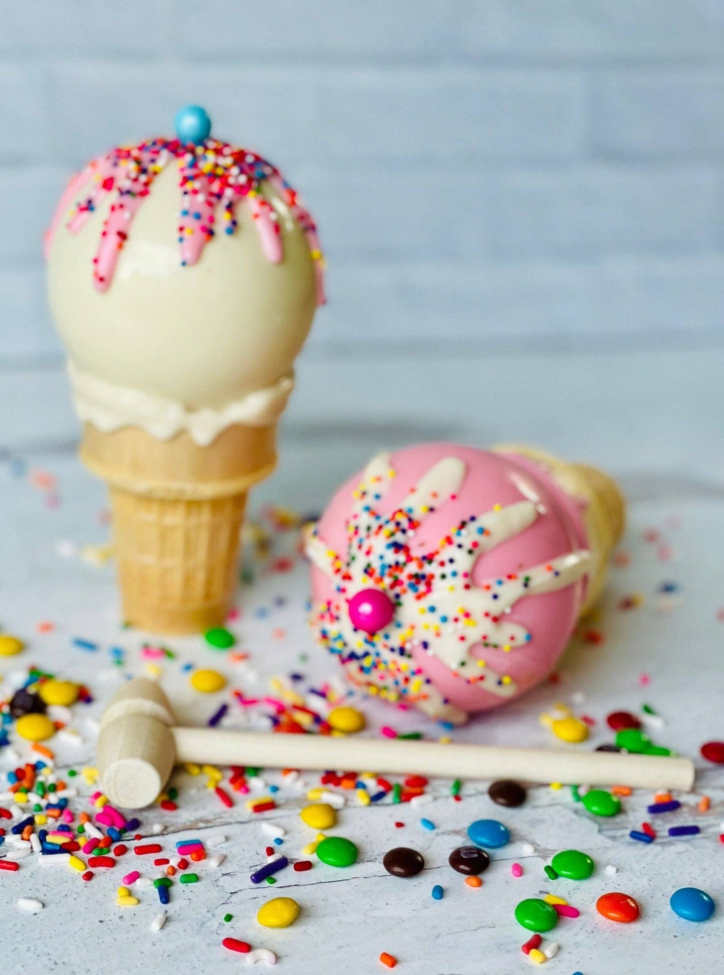 Brown Milk Chocolate Breakable Ice Cream Cone: Mini MM&s