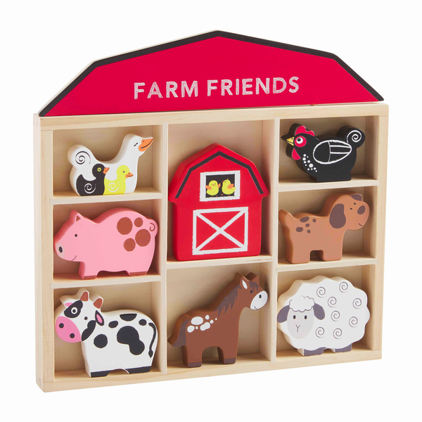 Wood Farm Animal Toy Set