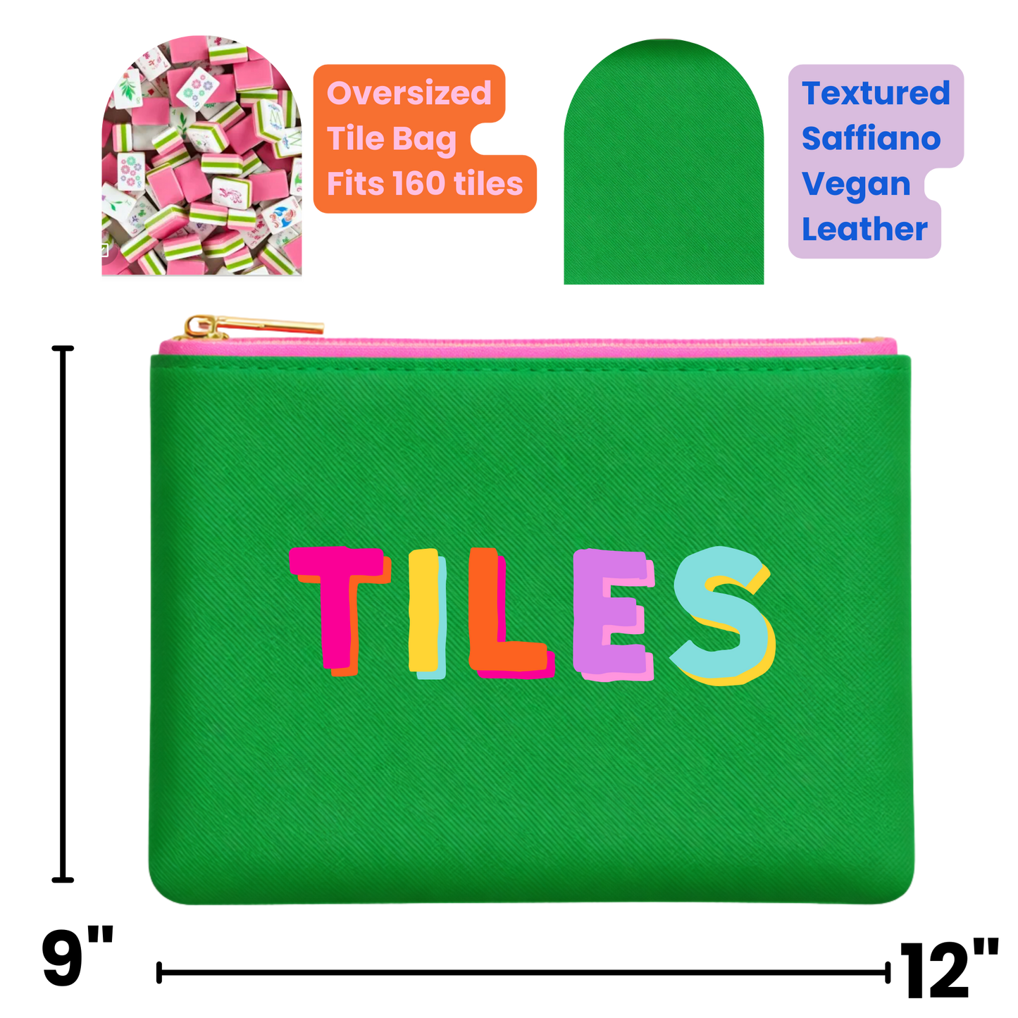 Mahjong Tile Storage Bag | Green