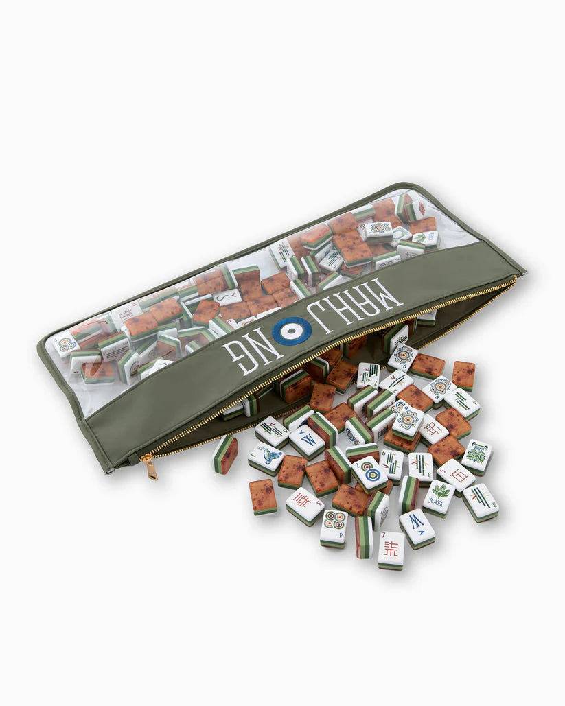 Forest Green Mahjong Bag