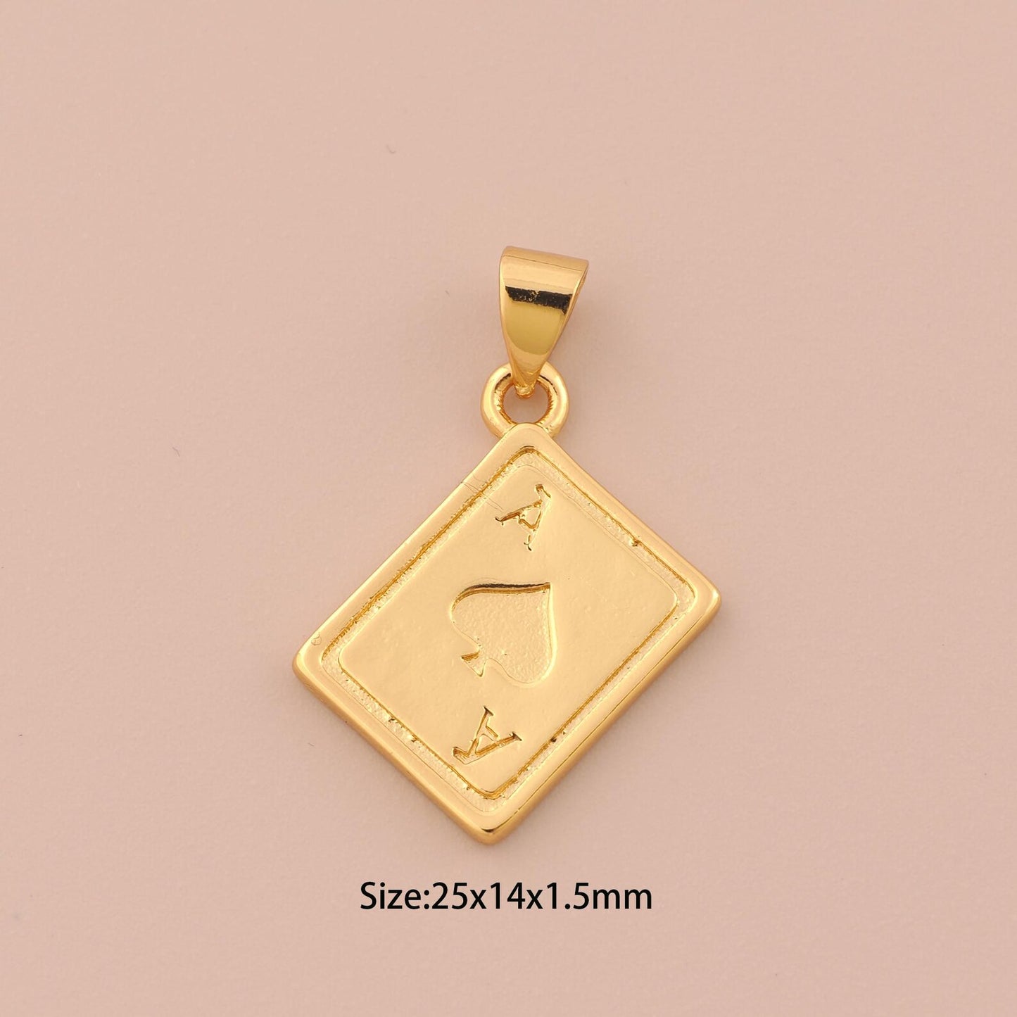 18K Gold Playing Card Ace of Spade
