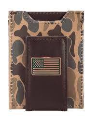 Old School Camo Front Pocket Wallet Flag