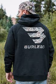 Fleece Hoodie Camo Signature Logo Heather Black