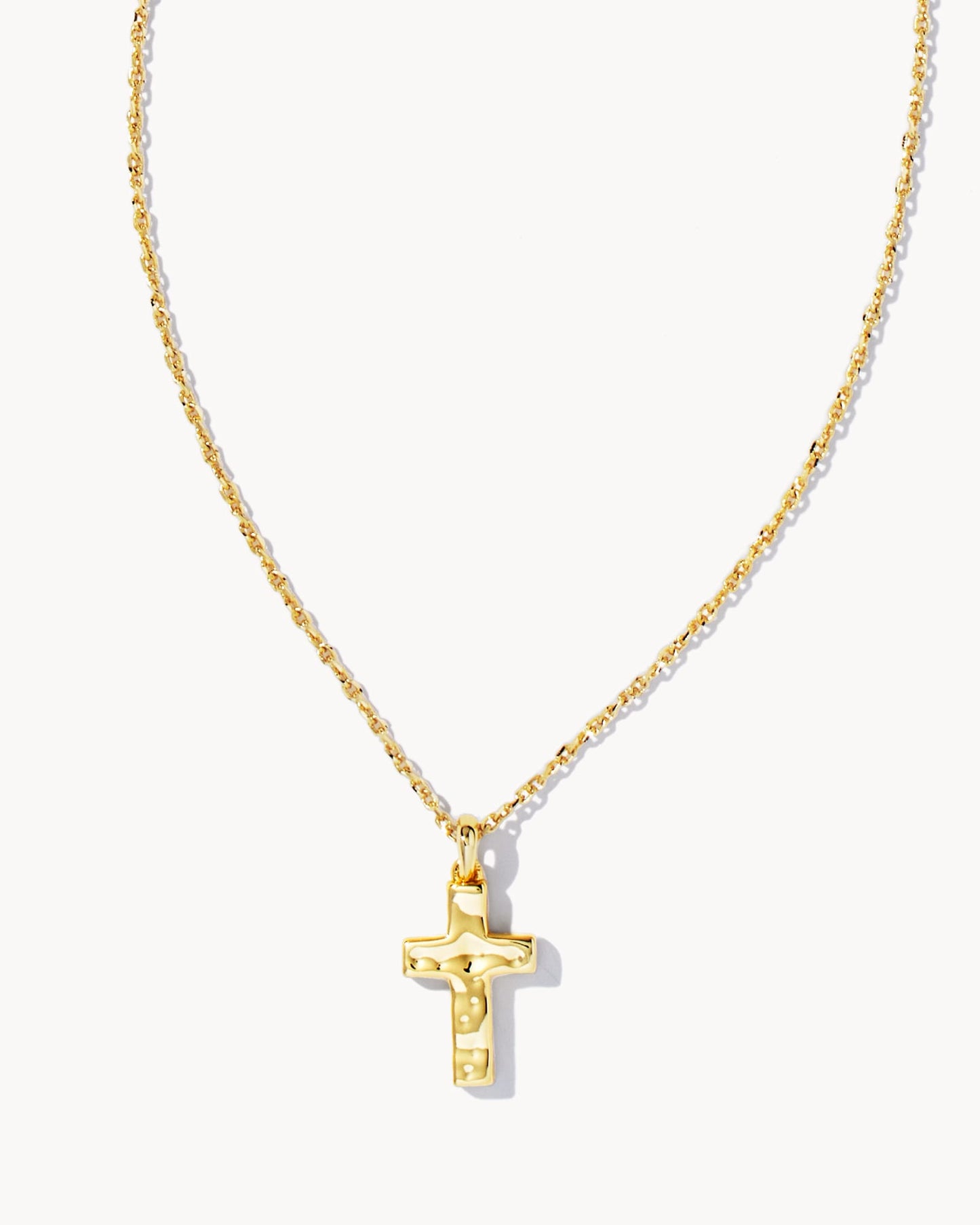 CROSS PENDANT NECKLACE GOLD METAL