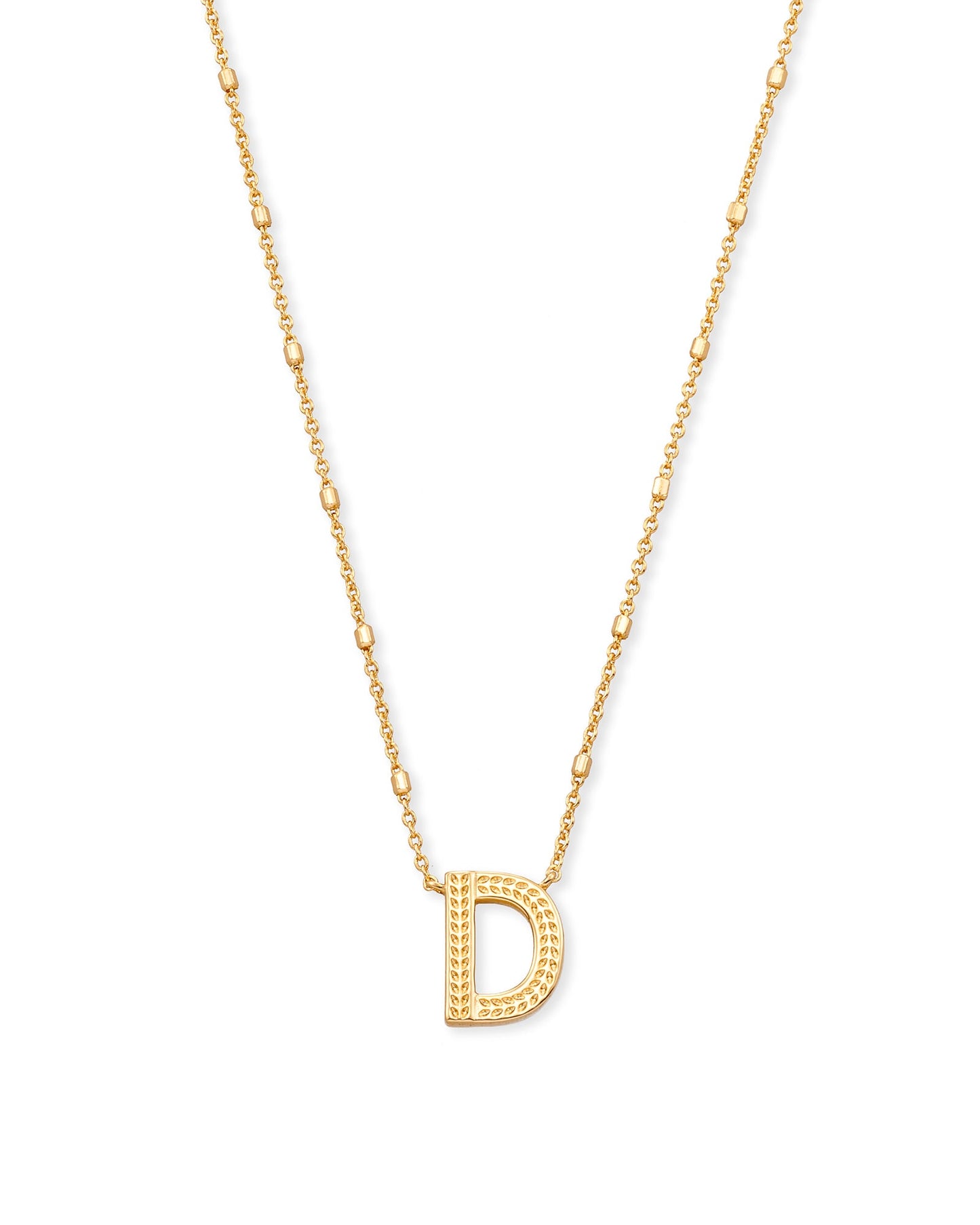 LETTER D PENDANT NECKLACE GOLD METAL