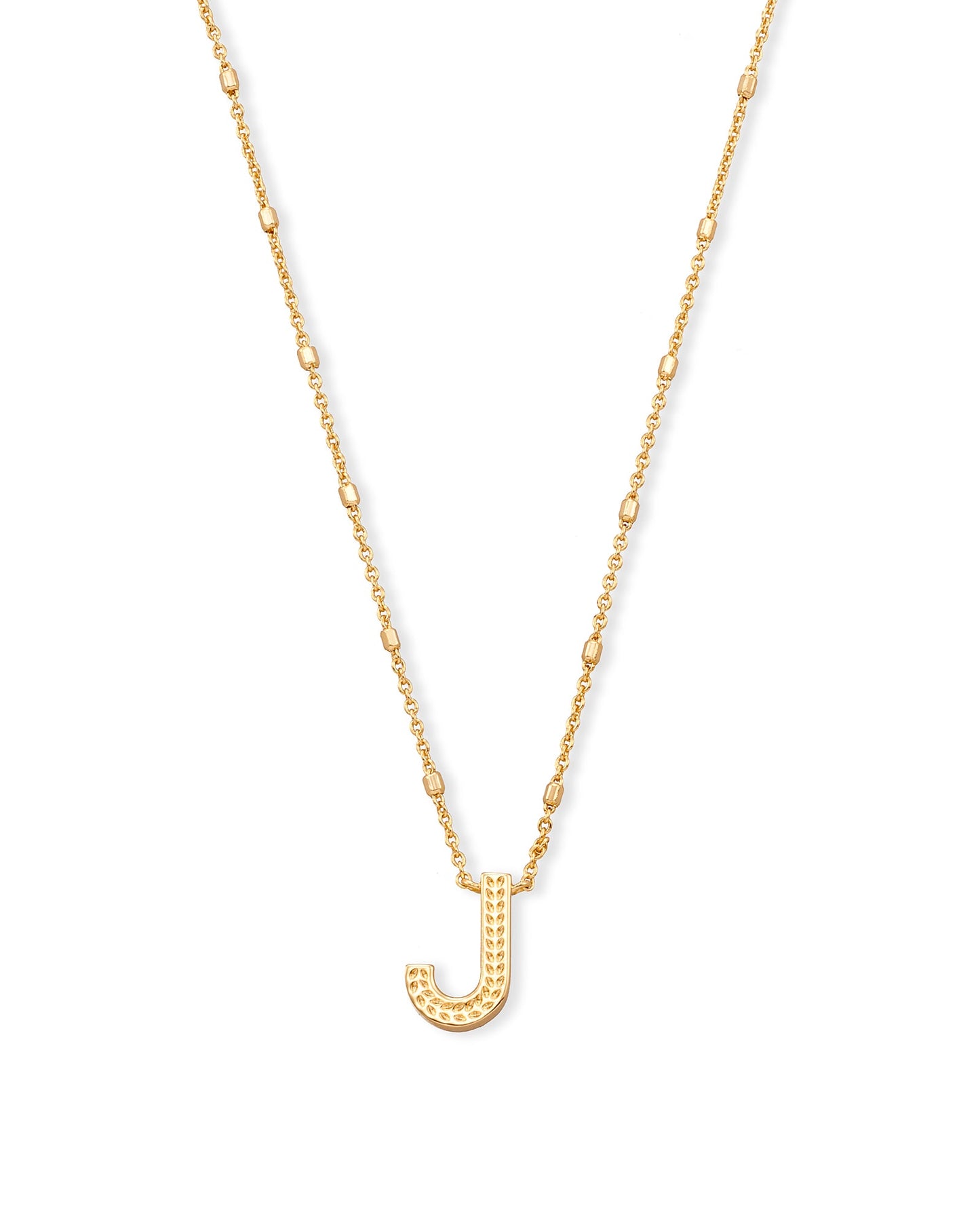 LETTER J PENDANT NECKLACE GOLD METAL