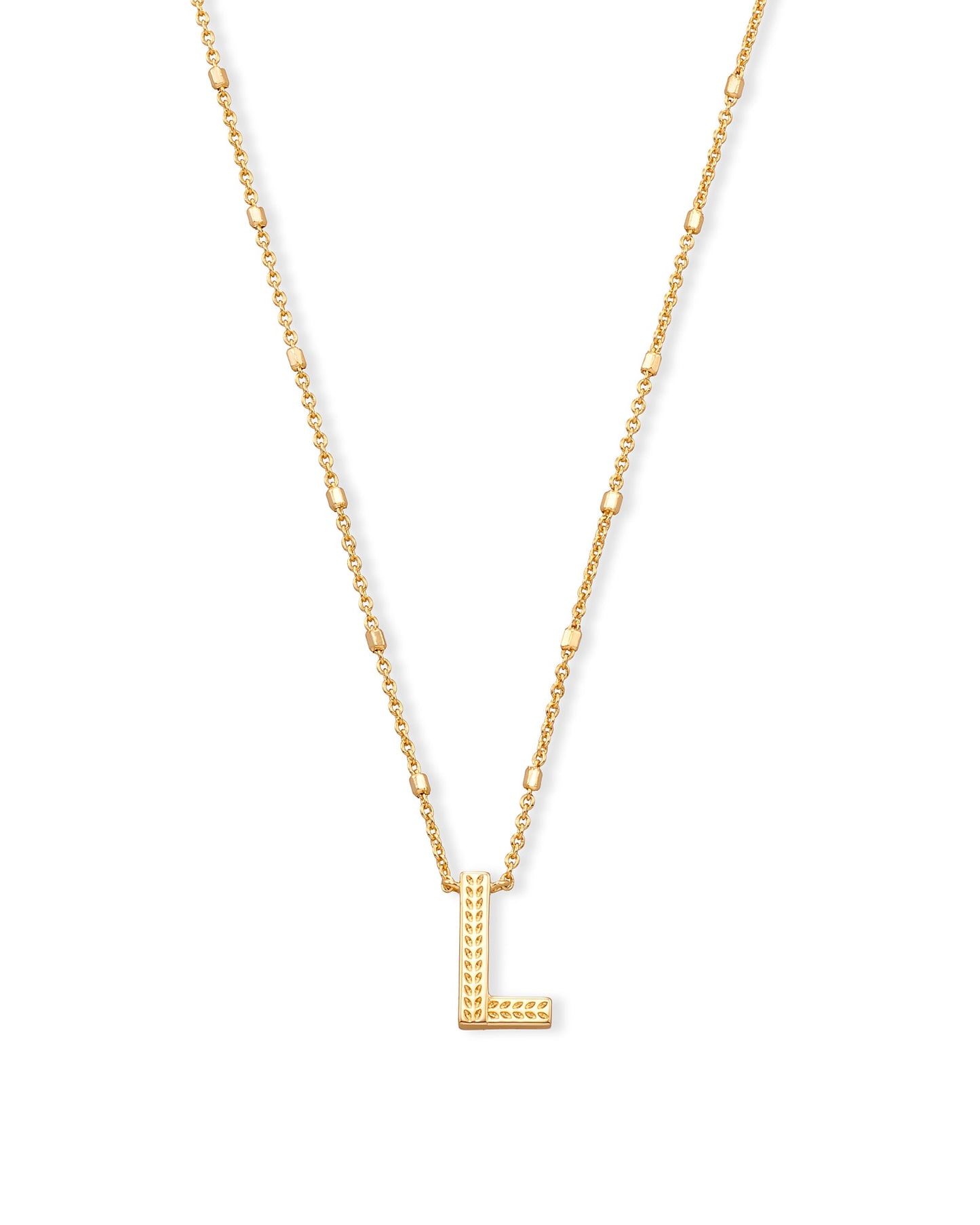 LETTER L PENDANT NECKLACE GOLD METAL