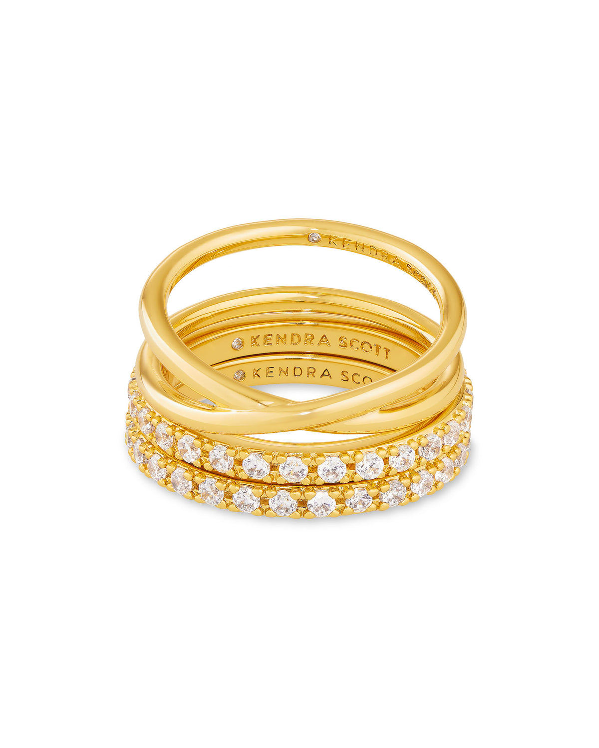 LIVY RING SET OF 3 GOLD METAL 8