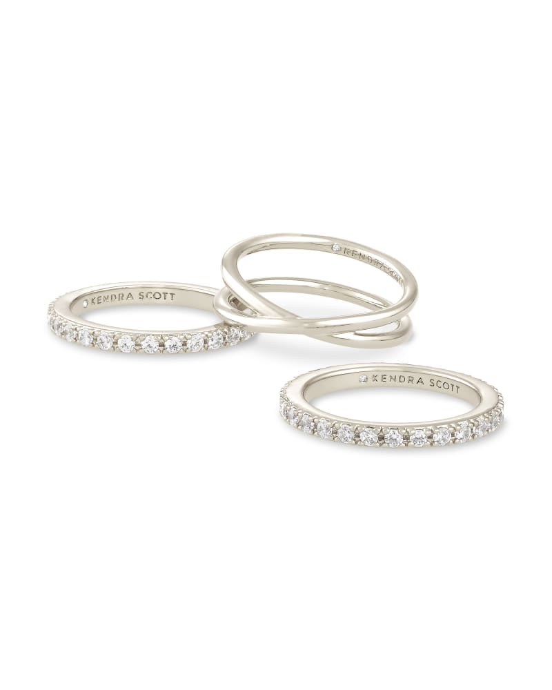 Livy Set of 3 Ring Set Rhodium