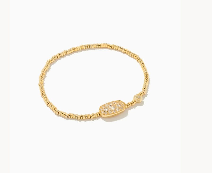 GRAYSON CRYSTAL STRETCH BRACELET GOLD WHITE CRYSTAL