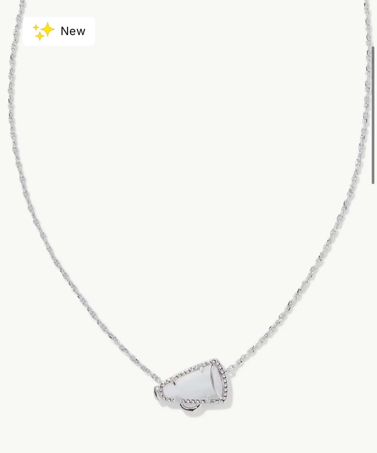 CHEER SHORT PNDNT NECK RHOD WHITE MOTHER OF PEARL