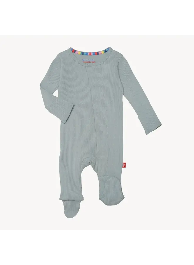 Magnetic Mist Ribbed Cotton Footie
