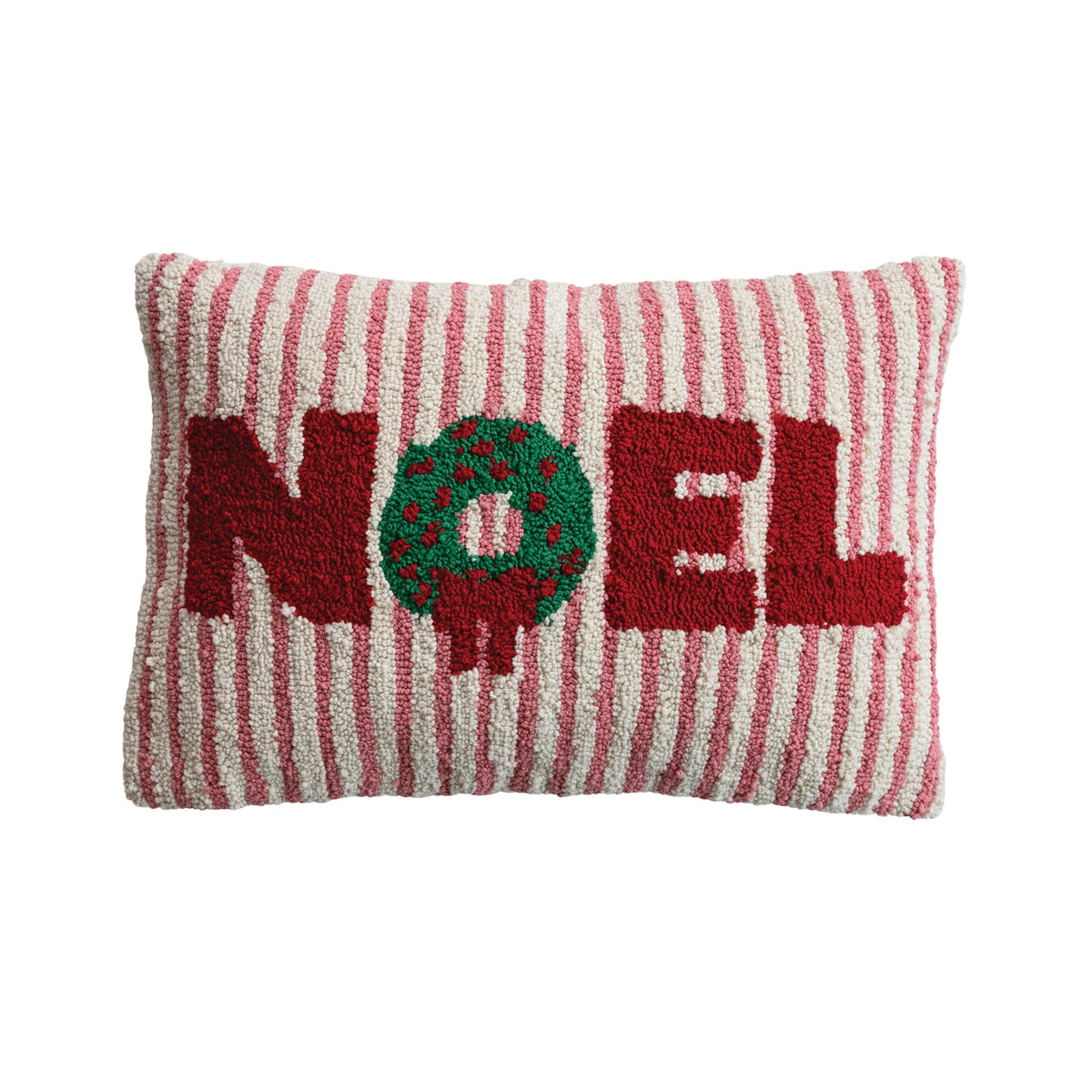 Woven Cotton Striped Noel Lumbar Pillow