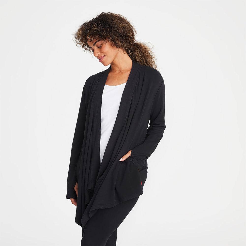 Magnetic Modal Drape Cardigan in Black