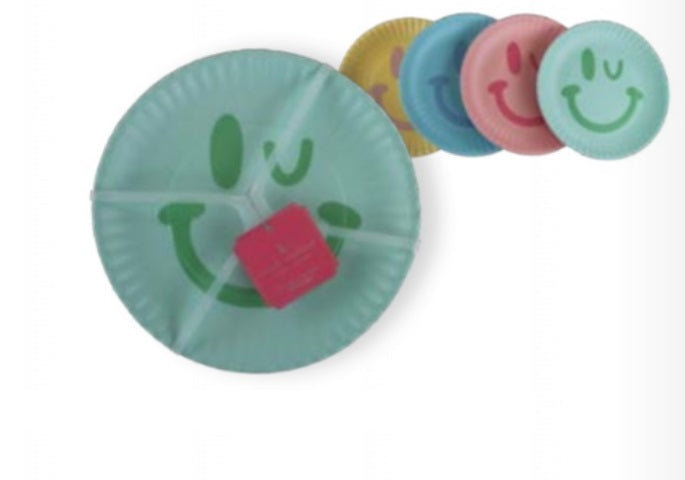 Happy Melamine Plates Set of 4