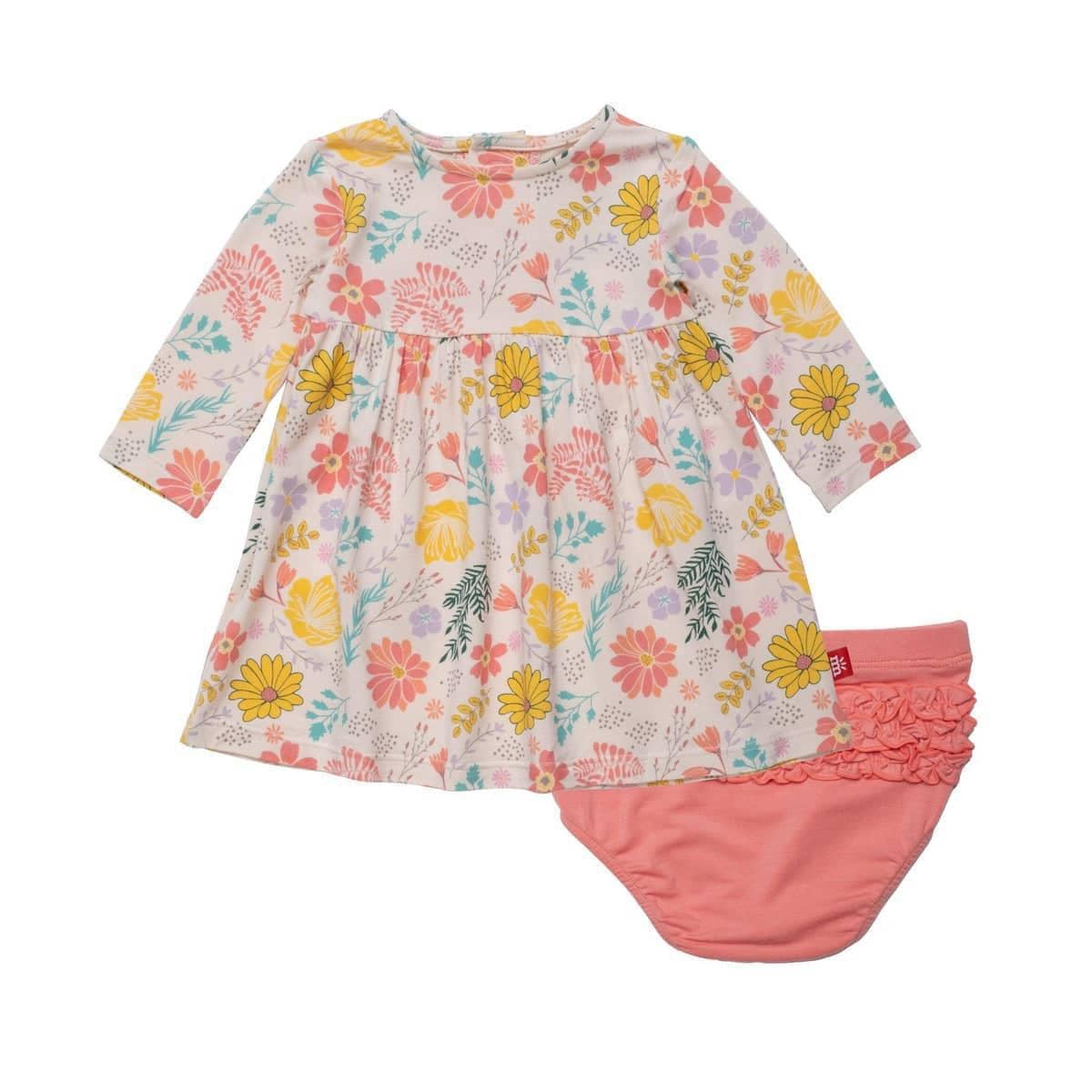 Primrose Cottage Modal Magnetic Dress With Ruffle Butt Diaper Cover