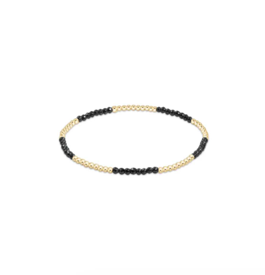 Blissful Pattern 2mm Bead Bracelet in Faceted Hematite