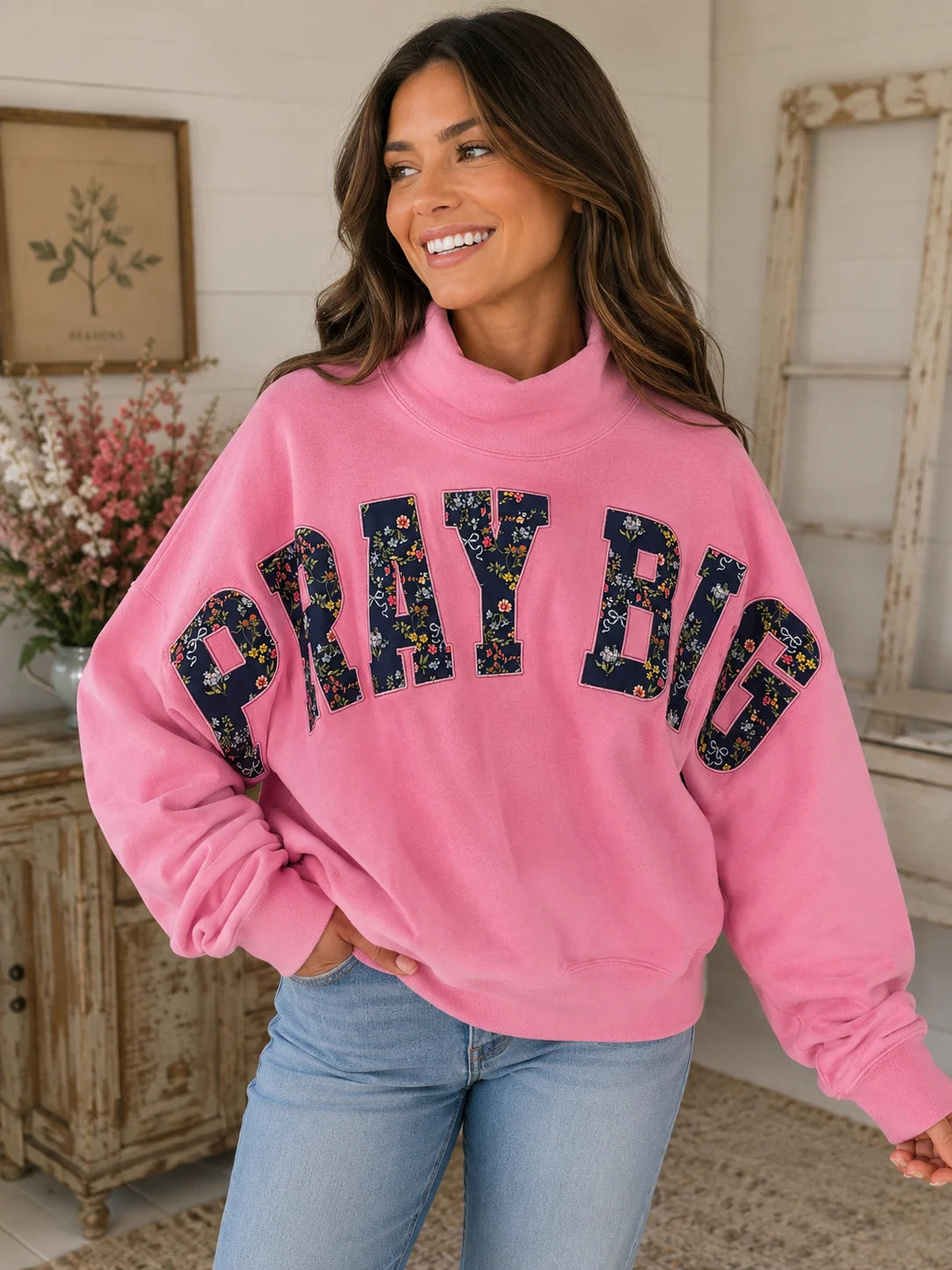 Pray Big Mock-Neck One Size