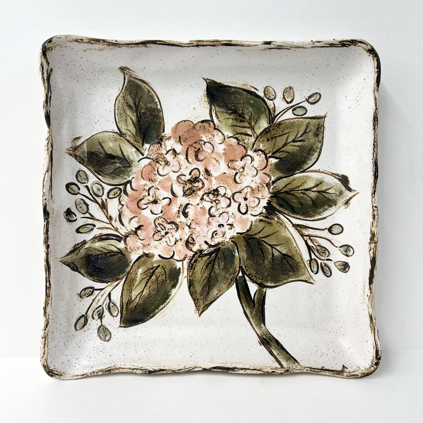 Hydrangea Floral Sqaure Plate
