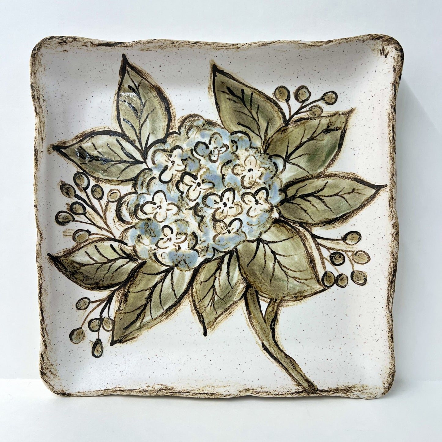 Hydrangea Floral Sqaure Plate