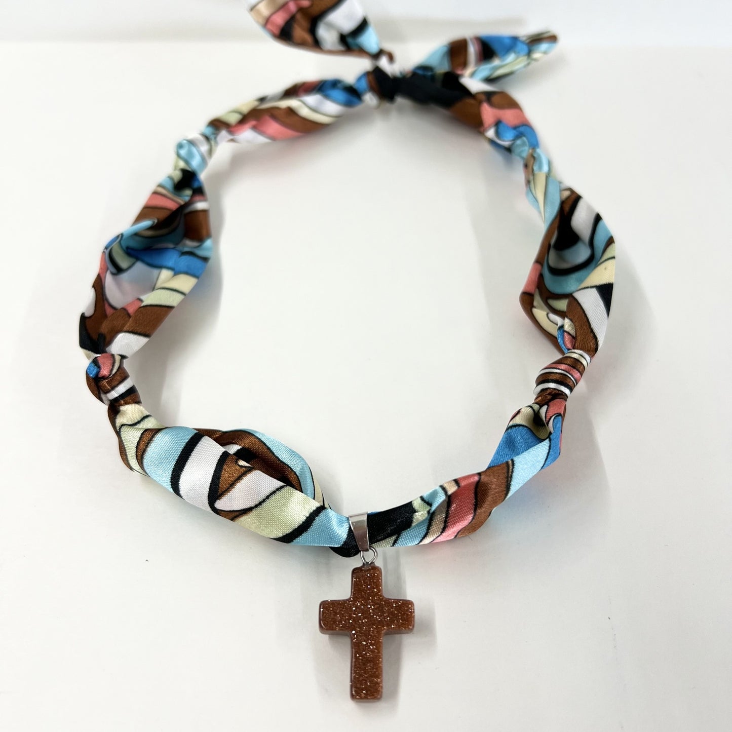 Scarf Necklace with Charm