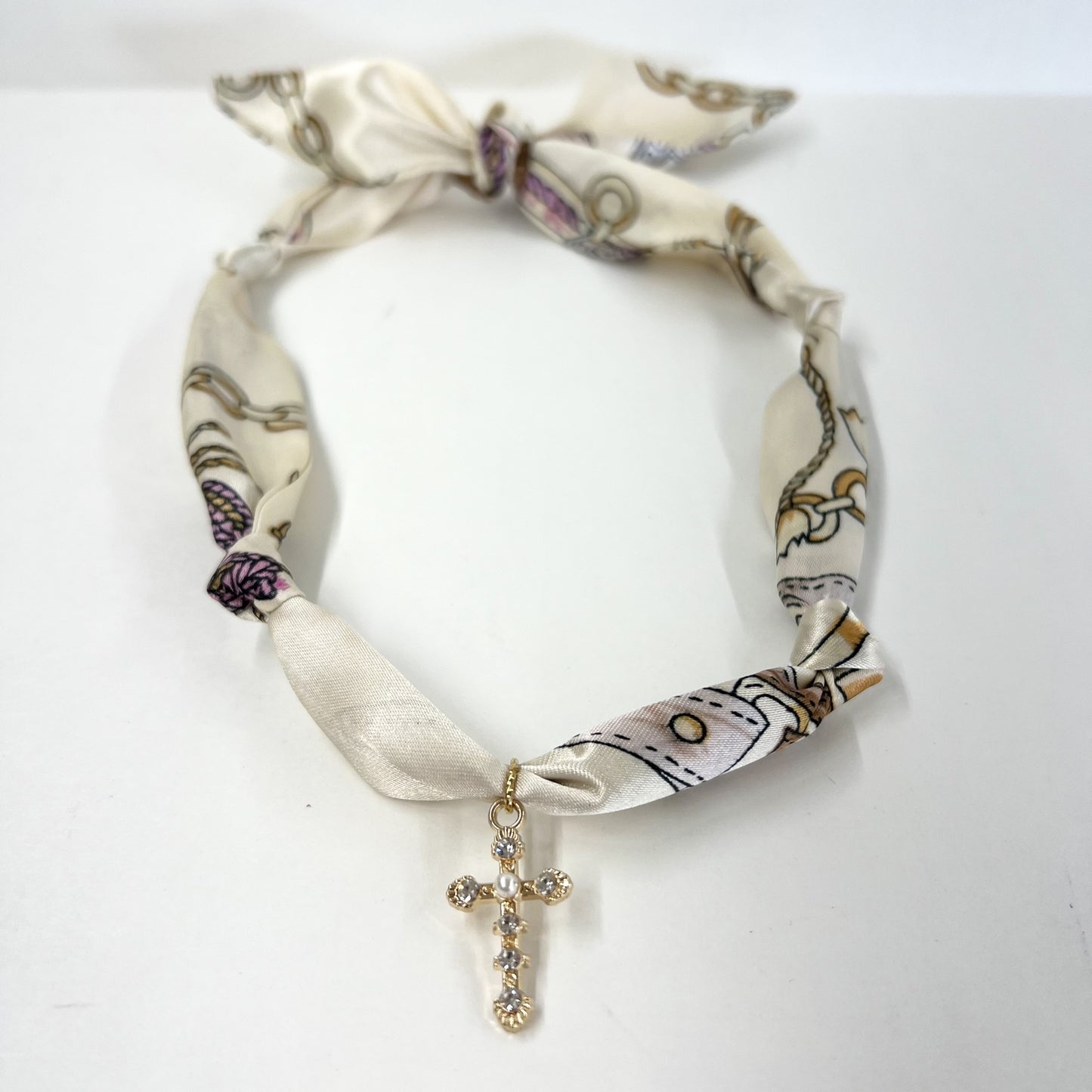 Scarf Necklace with Charm
