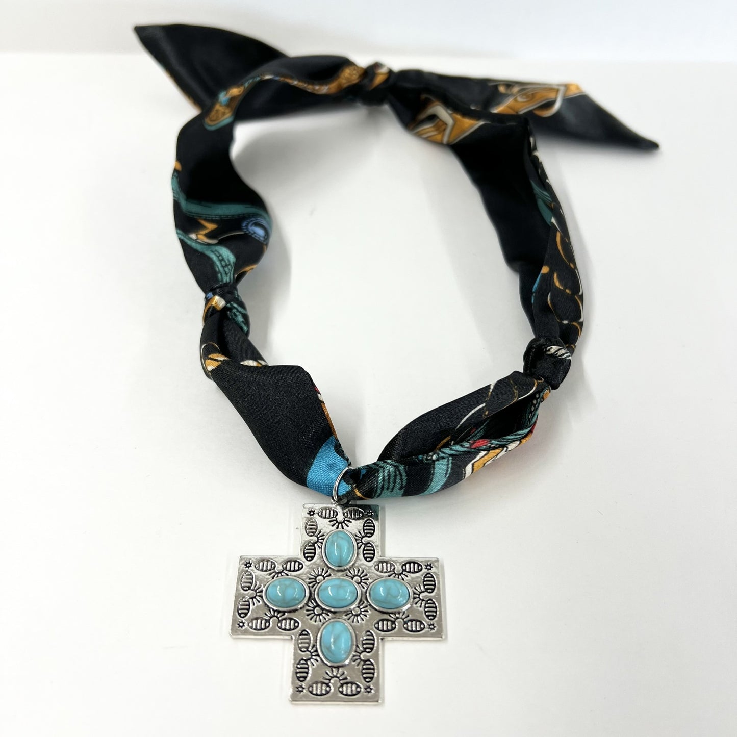 Scarf Necklace with Charm