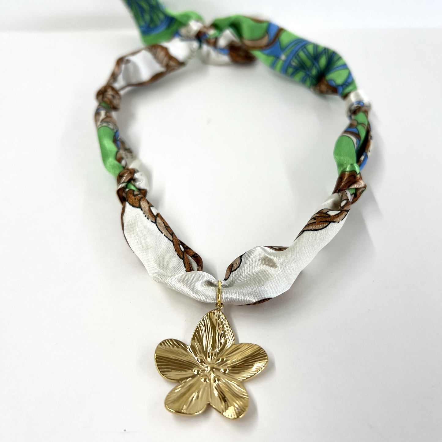 Scarf Necklace with Charm