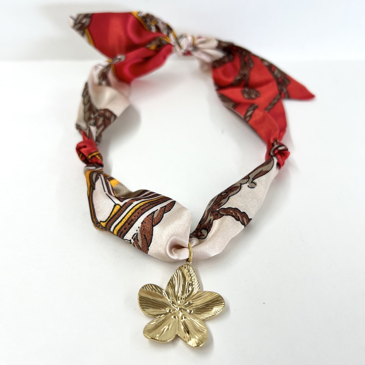 Scarf Necklace with Charm