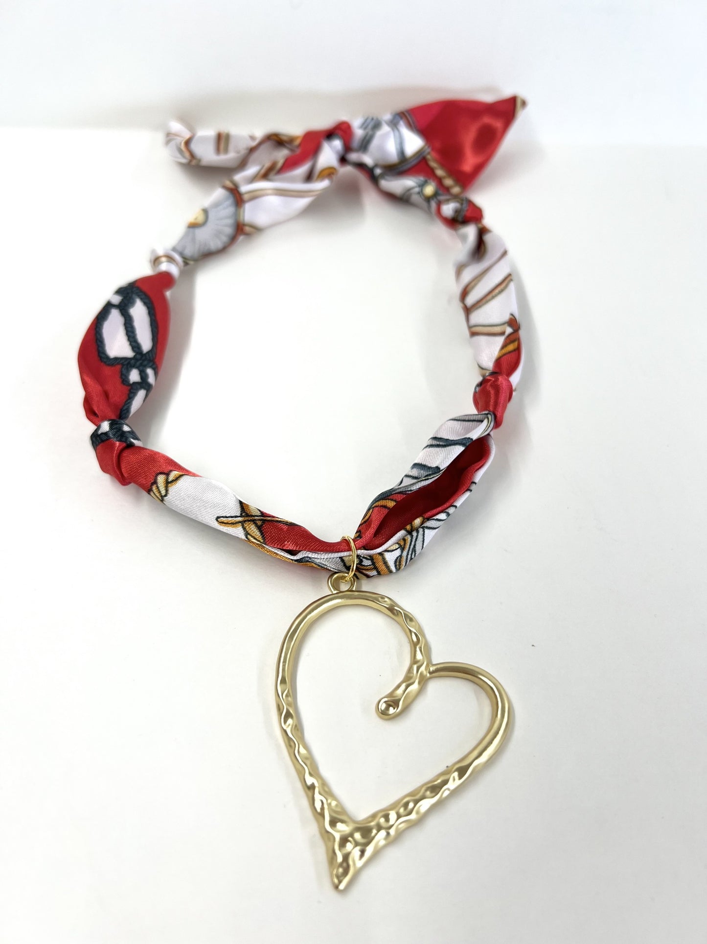 Scarf Necklace with Charm