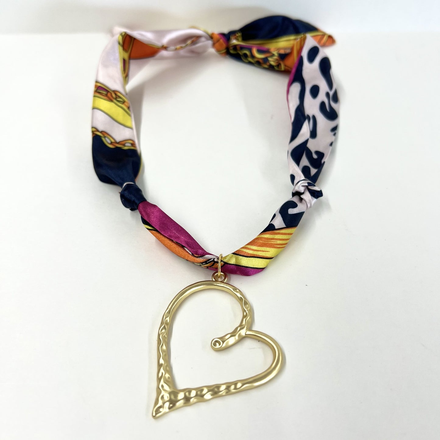 Scarf Necklace with Charm