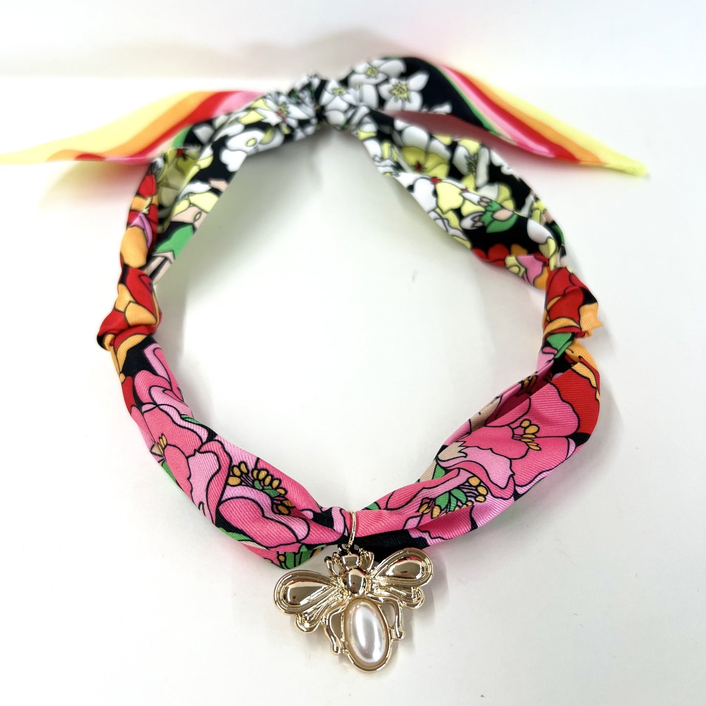 Scarf Necklace with Charm
