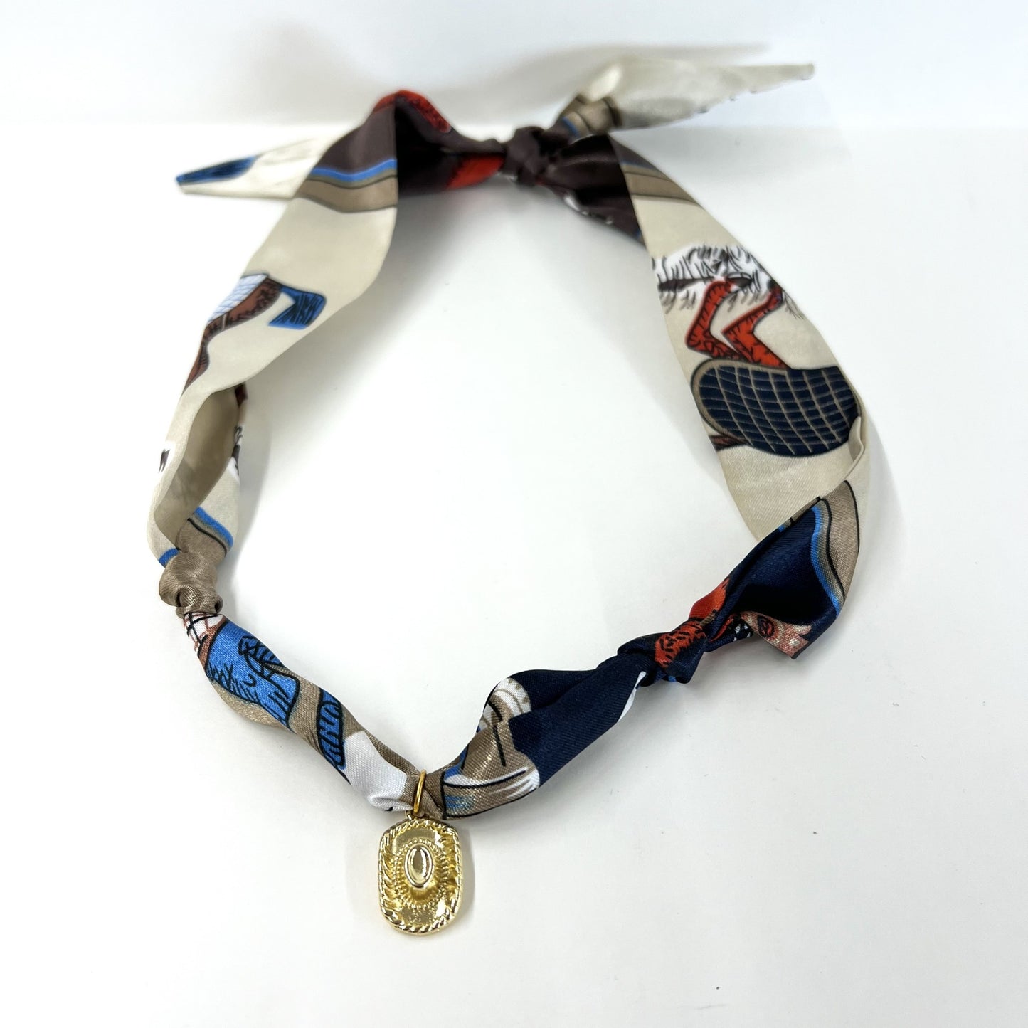 Scarf Necklace with Charm