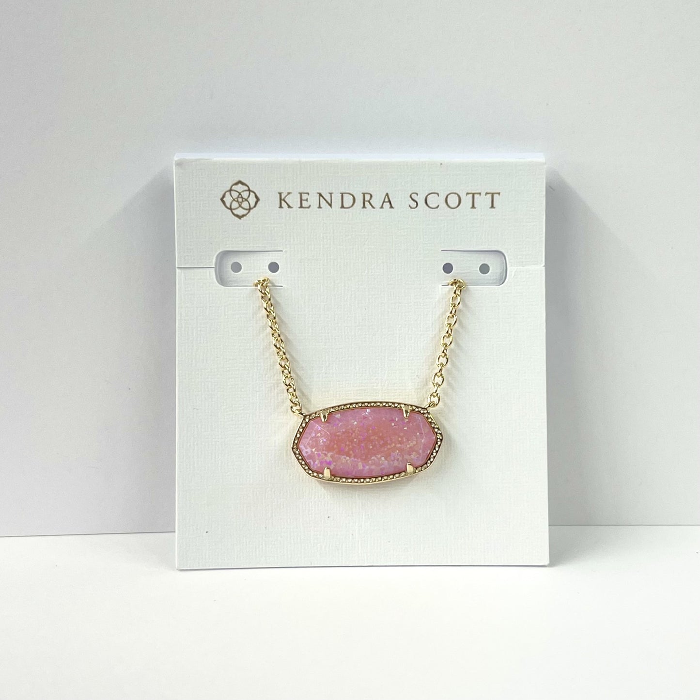 Elisa Statement Short Pendant Necklace Gold Carnation Kyocera Opal