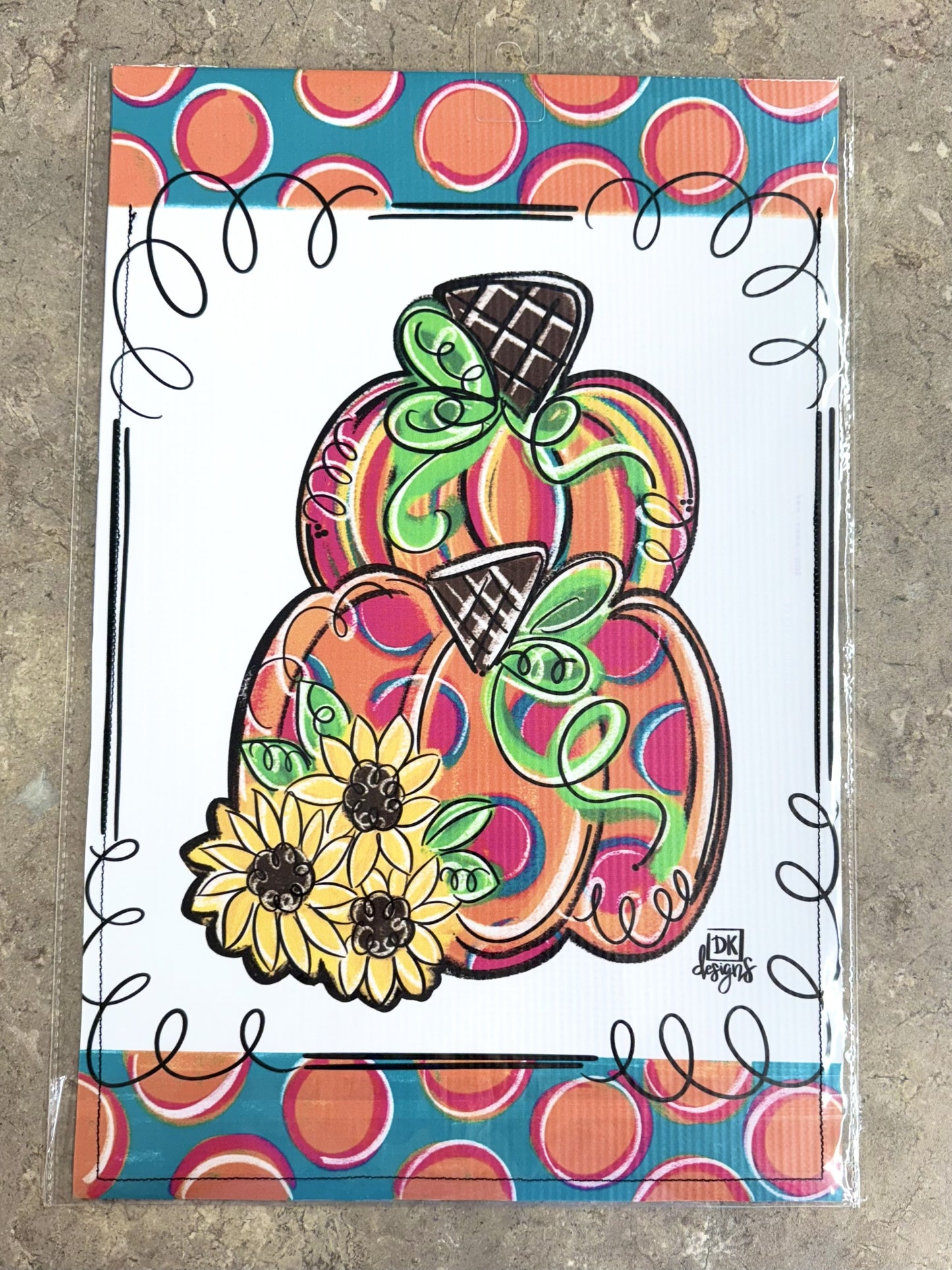 Sunflower Pumpkin Garden Flag