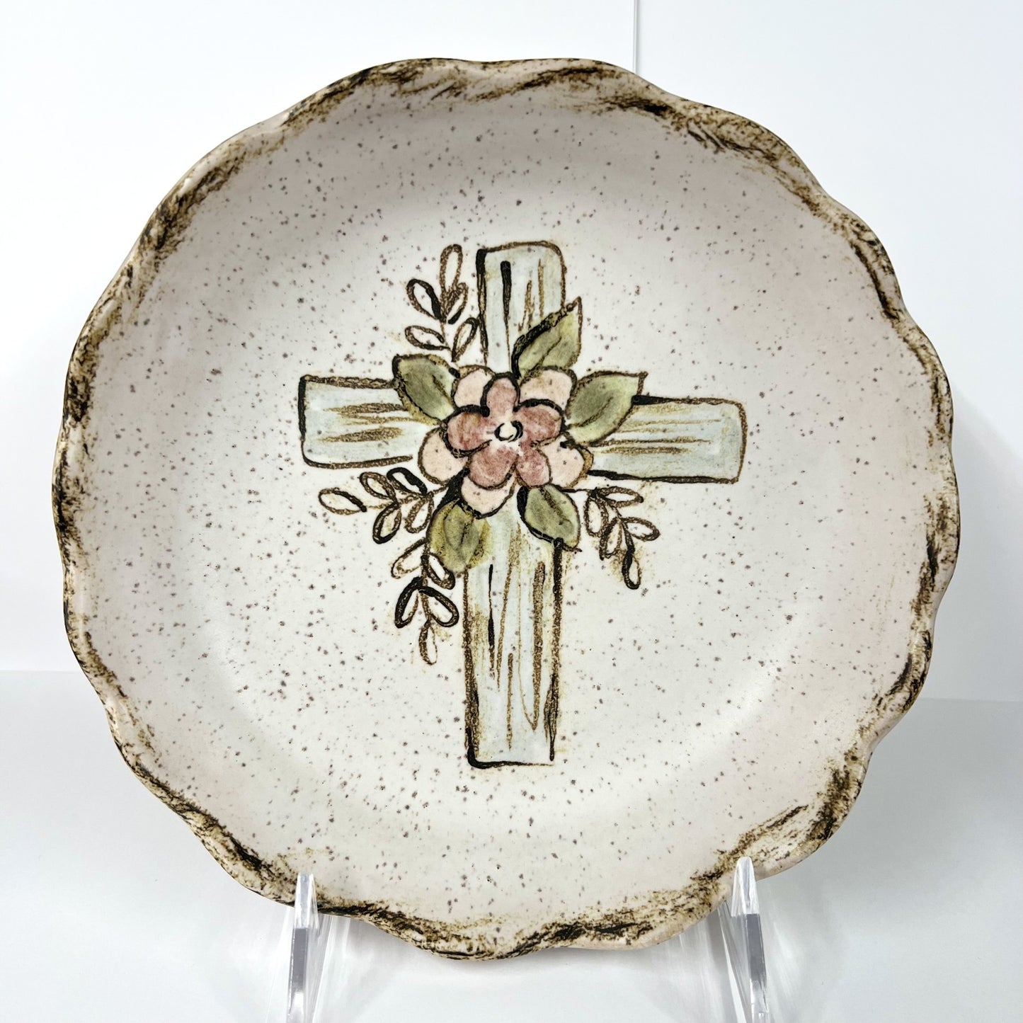 Floral Center Cross Plate
