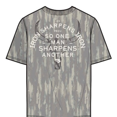 YOUTH - VINTAGE WASHED GRAPHIC TEE - PROVERBS 27:17 - MIDLAND CAMO
